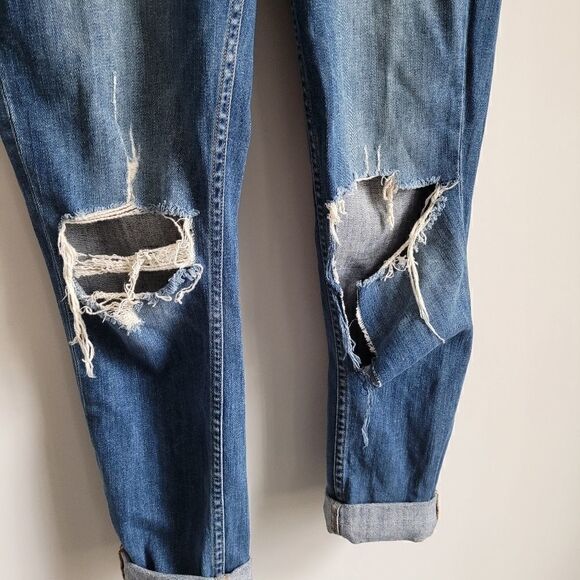 Paige Carter Slim Medium Wash Distressed Jeans Size 27 - Picture 4 of 8